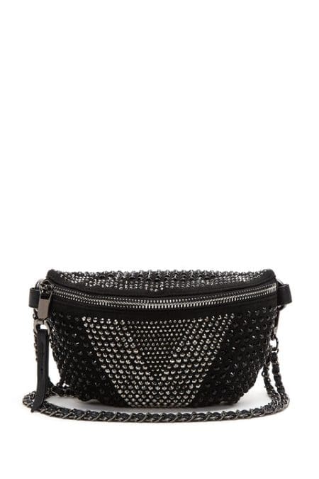 کیف صلیبی نگین داری بند بلند مشکی زنانه دری مد