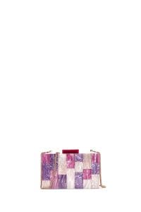 کیف مینی کلاچ زنانه بنفش بند بلند دری مد