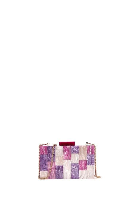 کیف مینی کلاچ زنانه بنفش بند بلند دری مد