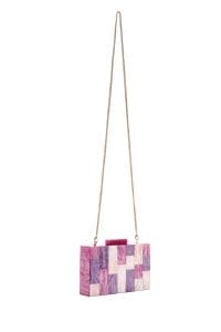 کیف مینی کلاچ زنانه بنفش بند بلند دری مد