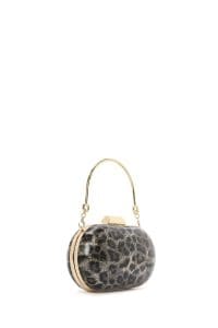 کیف مینی کلاچ زنانه طلایی طرح پلنگی بند بلند دری مد