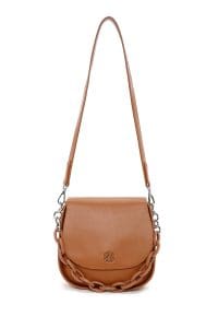 کیف کراس بادی زنانه قهوه‌ای روشن دوشی بلند دری مد