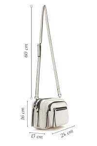 کیف کراس بادی زنانه چرم سفید بند بلند دری مد