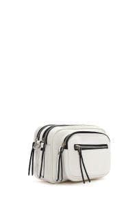 کیف کراس بادی زنانه چرم سفید بند بلند دری مد