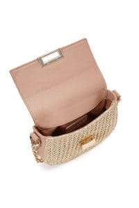 کیف کراس بادی زنانه چرم صورتی بافت‌دار مینی بند بلند دری مد