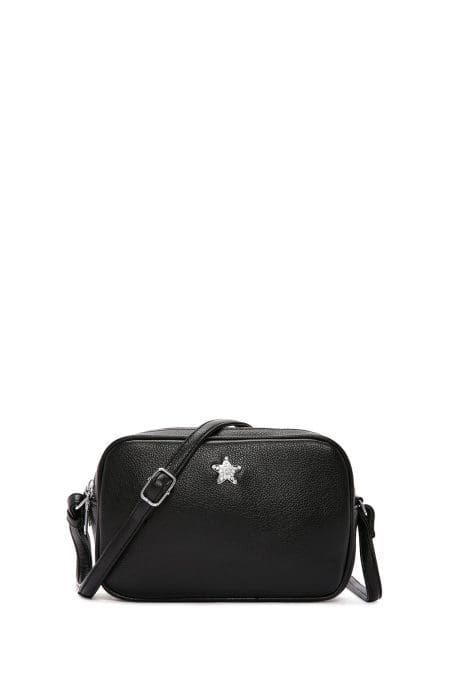 کیف کراس بادی زنانه چرم مشکی بند بلند دری مد