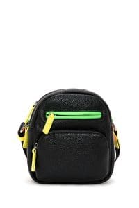 کیف کراس بادی زنانه چرم مشکی بند بلند دری مد