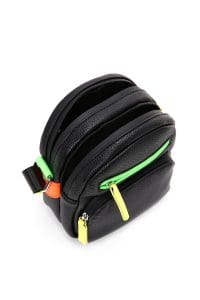 کیف کراس بادی زنانه چرم مشکی بند بلند دری مد