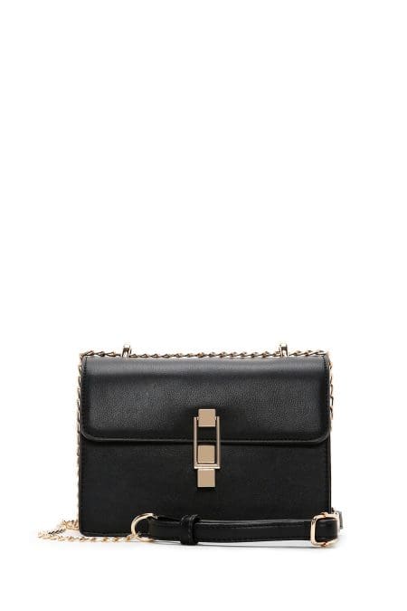 کیف کراس بادی زنانه کلاسیک مینی مشکی با بند زنجیری بلند دری مد