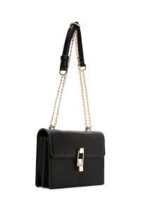 کیف کراس بادی زنانه کلاسیک مینی مشکی با بند زنجیری بلند دری مد