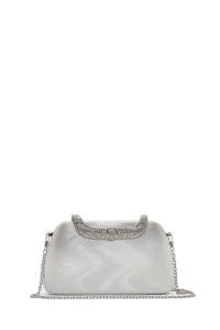 کیف کلاچ با زنجیر بلند نقره ای زنانه دری مد