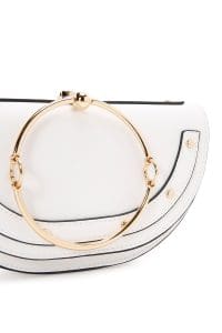 کیف کلاچ زنانه سفید مجلسی دستی مینی زنجیردار دری مد