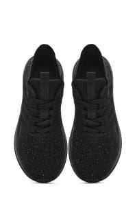 Derimod Zero کتونی زنونه پارچه‌ای مشکی بنددار نگین‌دار