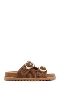 دمپایی زنانه تابه حصیری سگک‌دار دری مد