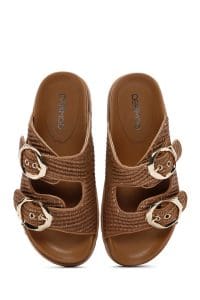 دمپایی زنانه تابه حصیری سگک‌دار دری مد