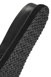 دمپایی زنانه حصیری چرمی مشکی سگک‌دار دری مد