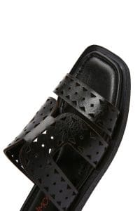 دمپایی زنانه چرمی مشکی دری مد