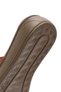 دمپایی زنانه چرمی نارنجی با کف ضخیم دری مد