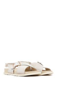 صندل زنانه بژ جیر سگک‌دار دری مد