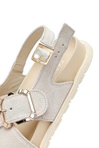 صندل زنانه بژ جیر سگک‌دار دری مد