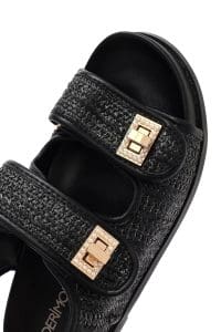 صندل زنانه مشکی حصیری دری مد