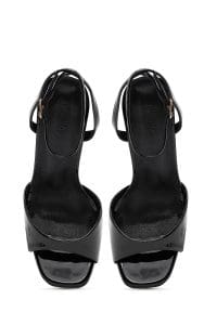 صندل زنانه مشکی پاشنه‌نازک بلند بنددار دری مد