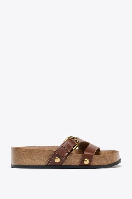 صندل لژدار چرمی زنانه بندی زارا – ZARA