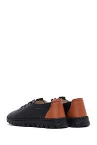 کتونی زنانه چرم مشکی بنددار دری مد