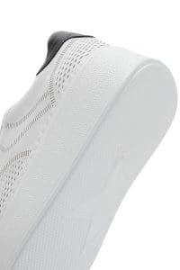 کتونی زنونه چرم سفید بنددار با زیره ضخیم دری مد