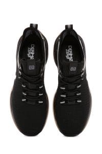 کتونی مردانه پارچه‌ای مشکی بنددار زیره ضخیم دری مد