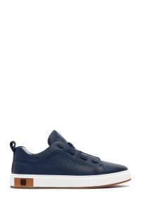 کتونی مردانه چرم سرمه‌ای بنددار دری مد