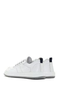 کتونی مردانه چرم سفید بنددار دری مد