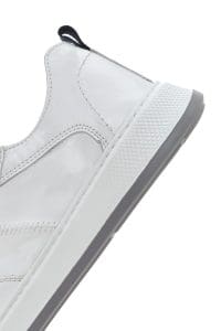 کتونی مردانه چرم سفید بنددار دری مد