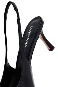 کفش زنانه مشکی چرم پاشنه نازک پشت باز دری مد