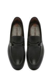 کفش لوفر رسمی مردانه مشکی چرمی دری مد