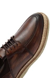 کفش مردانه چرم قهوه‌ای بندی کژوال دری مد