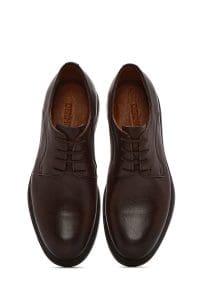 کفش مردانه چرم قهوه‌ای بندی کژوال دری مد