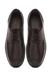 کفش مردانه چرم قهوه‌ای بندی کژوال دری مد