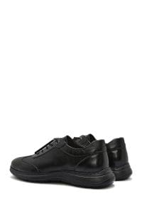 کفش مردانه چرم مشکی بندی کژوال دری مد