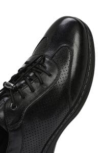 کفش مردانه چرم مشکی بندی کژوال دری مد