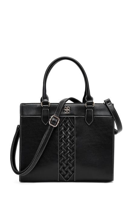 کیف زنانه دستی بند بلند مشکی طرح‌دار دری مد