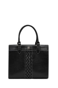 کیف زنانه دستی بند بلند مشکی طرح‌دار دری مد