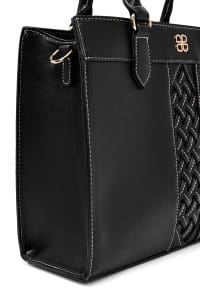 کیف زنانه دستی بند بلند مشکی طرح‌دار دری مد