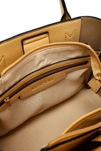 کیف زنانه دستی زرد بند بلند با اکسسوری دری مد