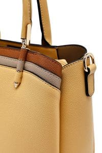 کیف زنانه دستی زرد بند بلند با اکسسوری دری مد