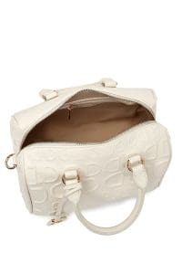 کیف زنانه دستی سفید بند بلند چاپ‌دار دری مد