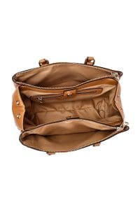 کیف زنانه دستی عسلی بند بلند دری مد