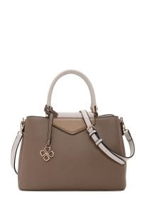 کیف زنانه دستی قهوه‌ای بند بلند دری مد