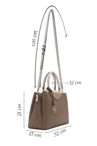 کیف زنانه دستی قهوه‌ای بند بلند دری مد
