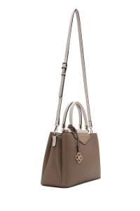 کیف زنانه دستی قهوه‌ای بند بلند دری مد